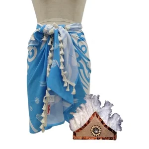 Traje Rapa Nui Niña Celeste Talla Unica